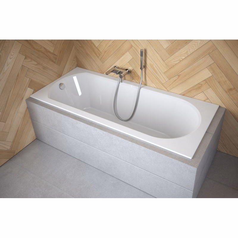 BESCO - Obdĺžniková vaňa INTRICA SLIM - Nožičky k vani - Bez nožičiek, Rozmer vane - 160 × 75 cm VANINTRICA160SL