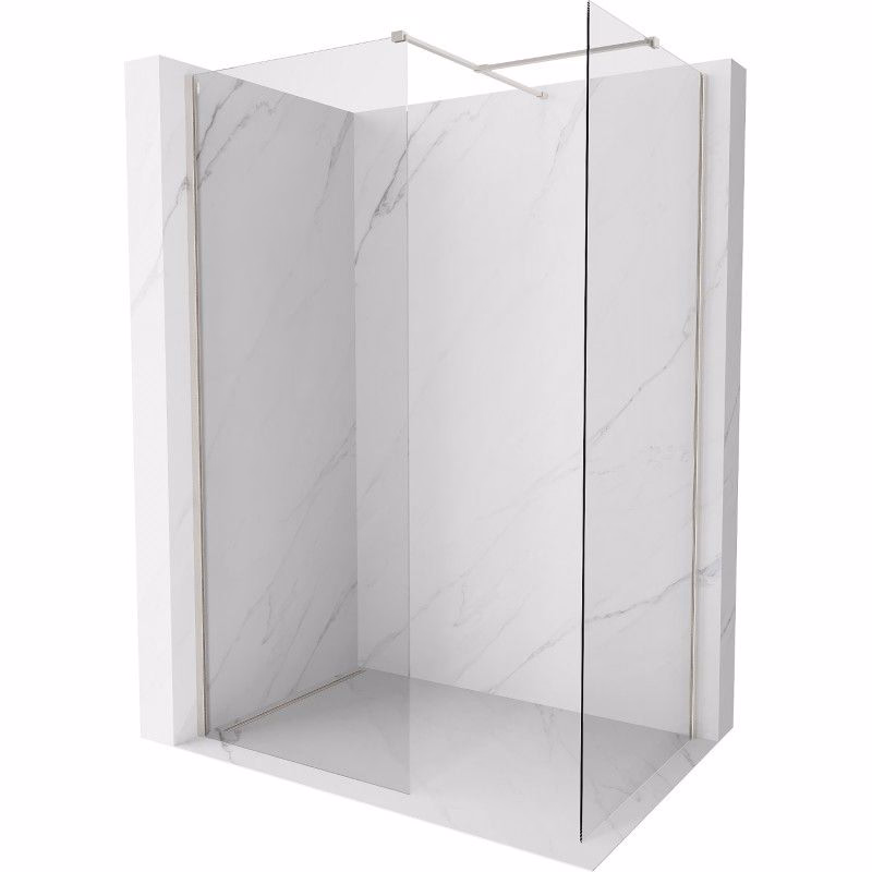 MEXEN/S - Kyoto-X Sprchová zástena WALK-IN 120 x 120, transparent 10 mm, nikel kartáčovaný 800-120-202-97-00-120-X