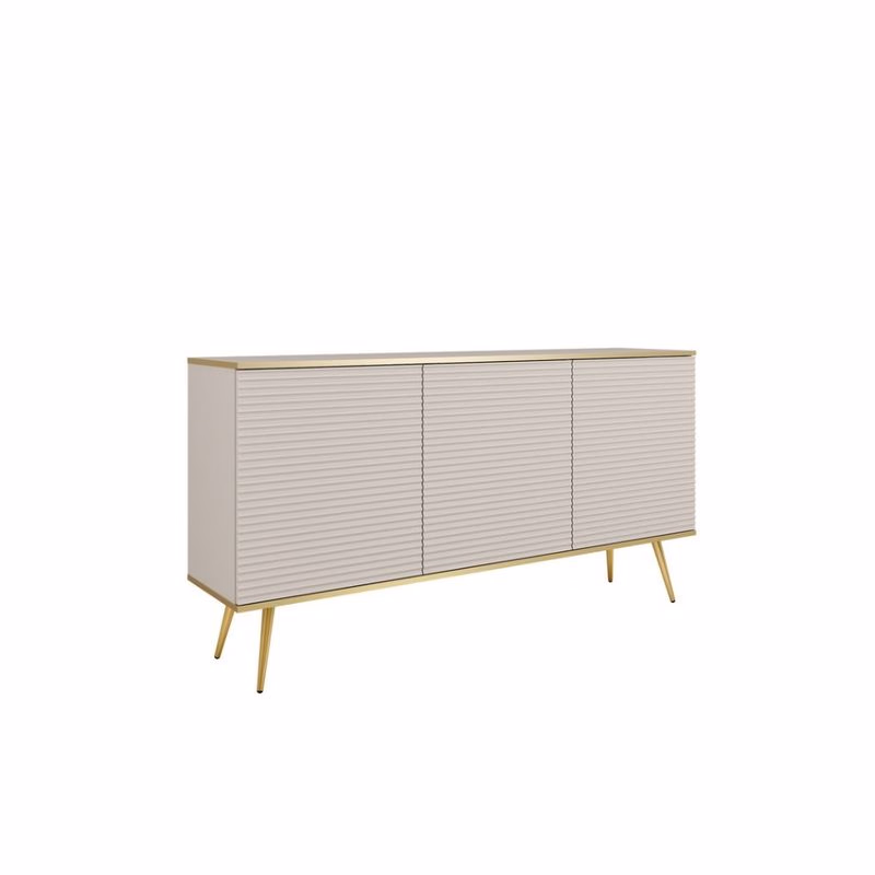 ArtPS Komoda BIJOU K-160 MDF | béžová / zlaté nohy