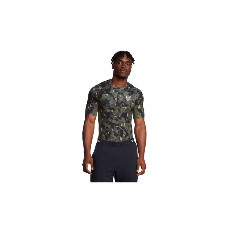Pánske kompresné tričko s krátkym rukávom UNDER ARMOUR UA HG Armour Prtd SS-GRN
