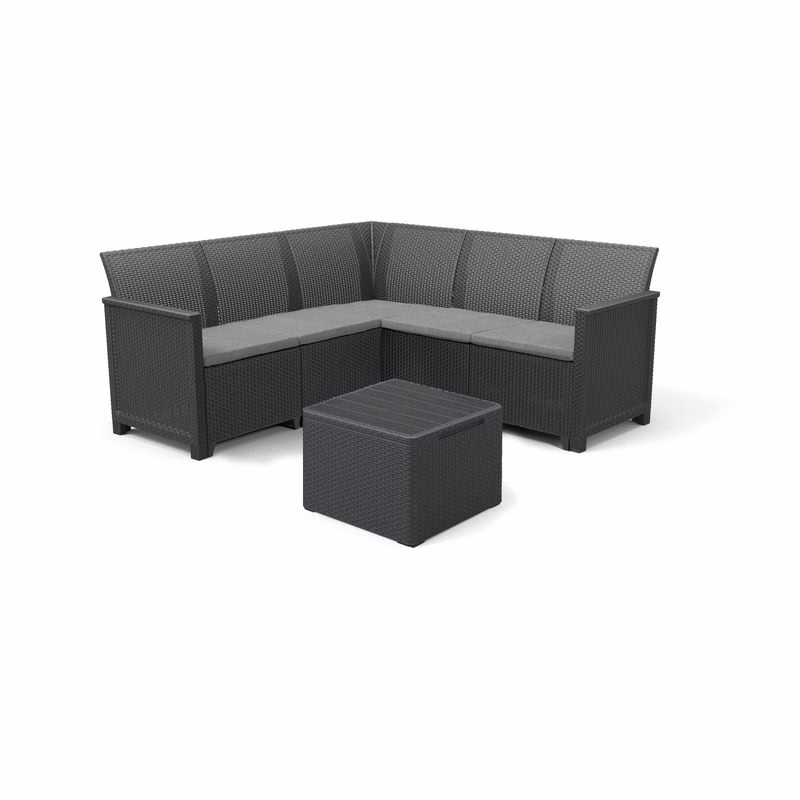 KETER Záhradný set ALODIA CORNER BOX 5 | grafit