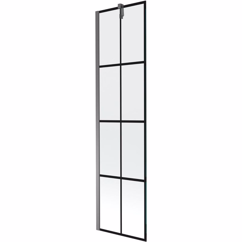 MEXEN/S - Next vaňová zástena FIX 50 x 150, čierna vzor, grafit metal 895-050-000-00-77-95