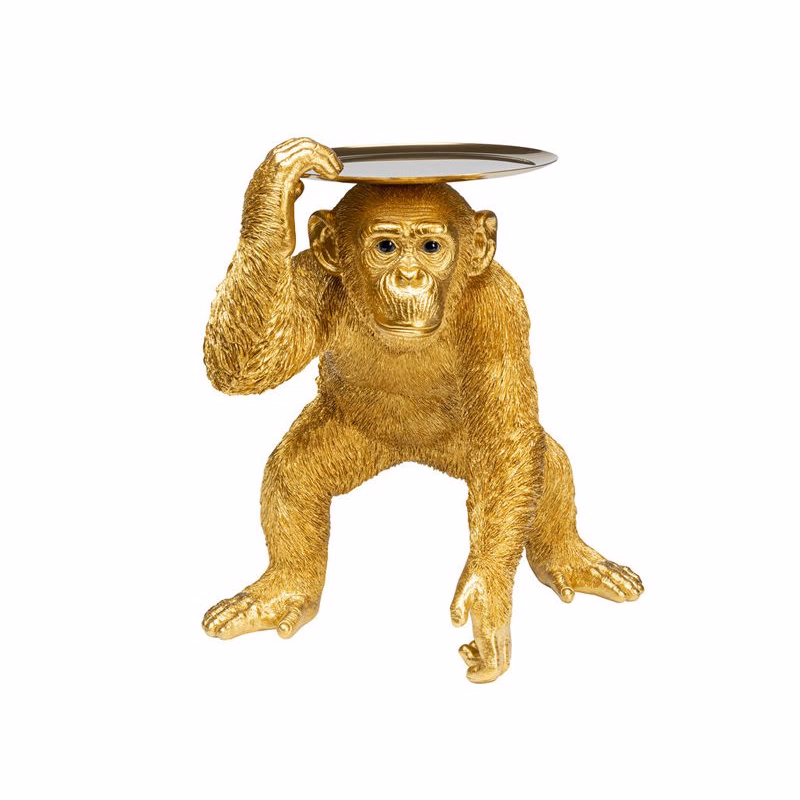 Butler Playing Chimp dekorácia zlatá 52cm