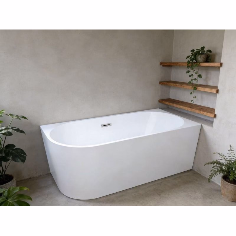 HOPA - Voľne stojaca vaňa AVITA NEW biela, so štrbinovým prepadom - Farba sifónu - Chróm, Rozmer vane - 170 × 80 cm, Spôsob prevedenia - Pravé VANAVN170P