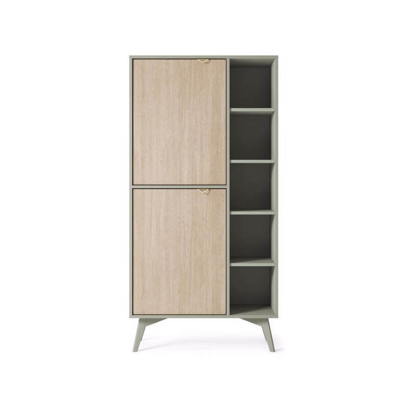 ArtPS Regál TIMBER RG80 | béžová/zelená