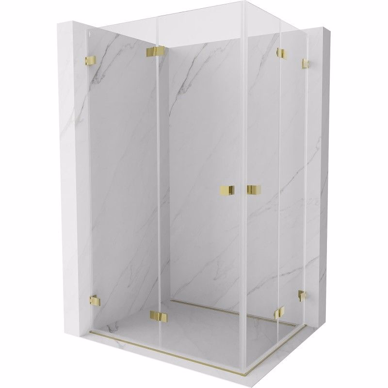 MEXEN/S - Lunar-F Duo sprchovací kút skladacie dvere 75 x 70, transparent, zlato 836-075L-070P-50-00