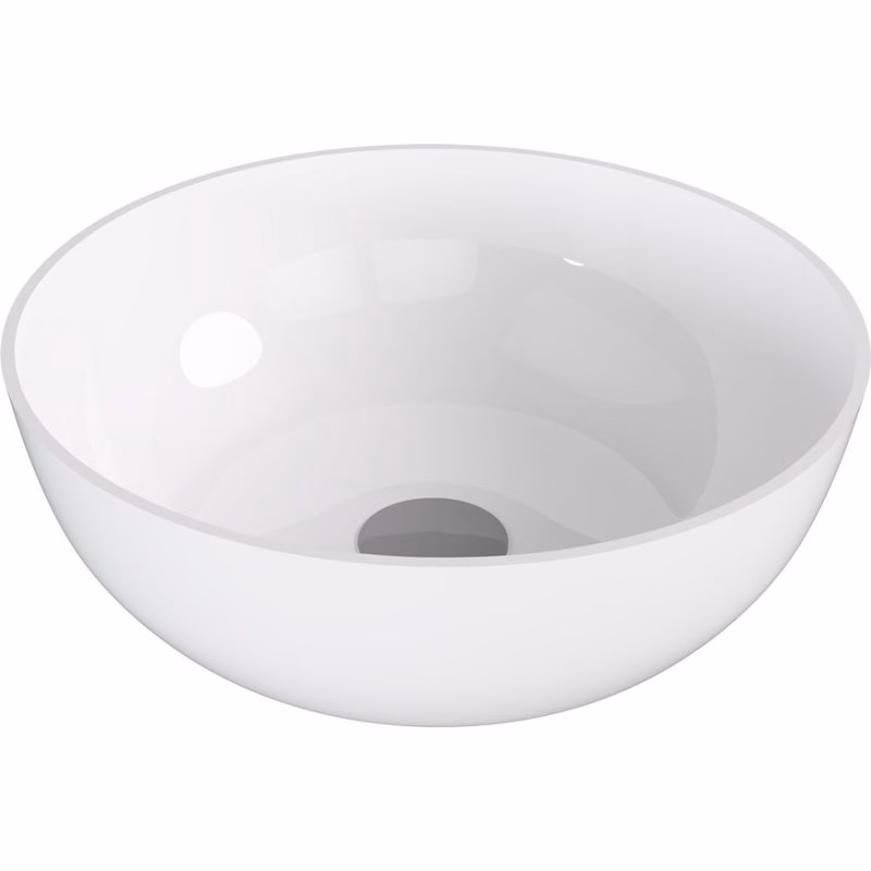 POLYSAN - BANERA ROUND umývadlo na dosku, liaty mramor, priemer 39cm, biela 14337