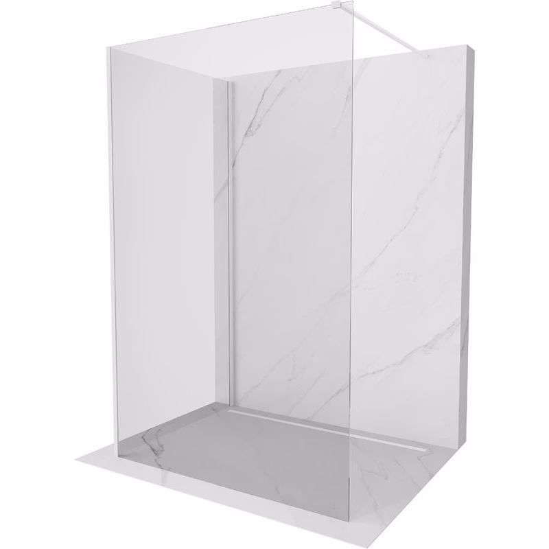 MEXEN/S - Kioto Sprchová zástena WALK-IN 90 x 90, transparent, biela 800-090-212-20-00-090