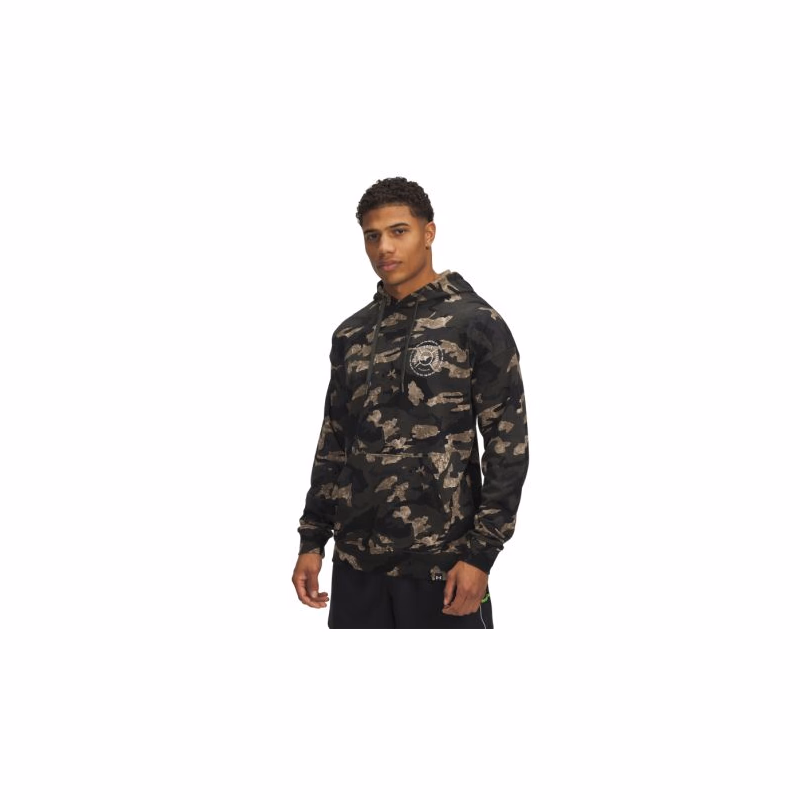 Pánska mikina s kapucňou UNDER ARMOUR PROJECT ROCK AOP Terry HD-GRN