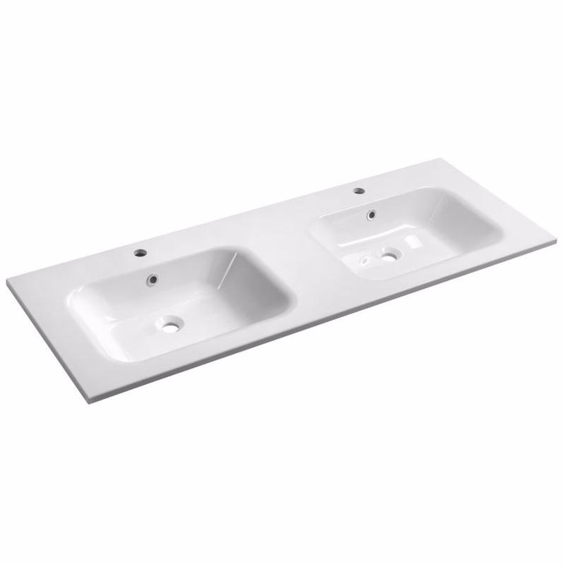 SAPHO - ARECA dvojumývadlo 141x51,5cm, liaty mramor, biela AC141
