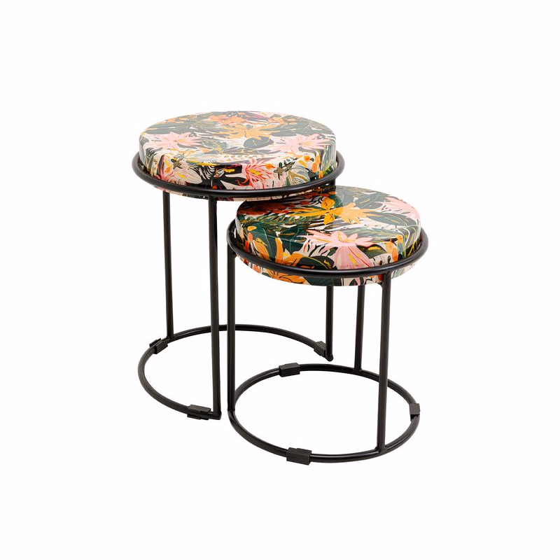 Jungle set 2 príručných stolíkov viacfarebný