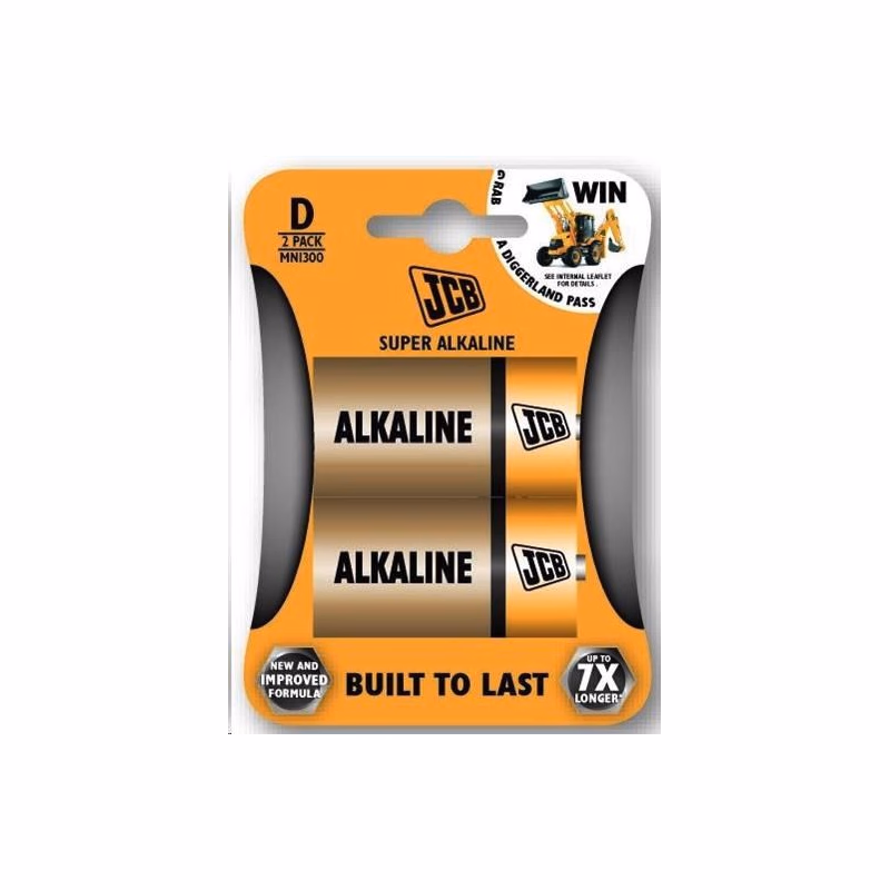JCB SUPER alkalická batéria LR20, blister 2 ks