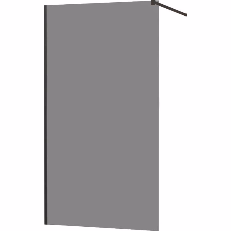 MEXEN/S - KIOTO Sprchová zástena WALK-IN 100x200 cm 8 mm, čierna, dymové sklo 800-100-101-70-40