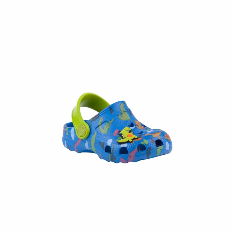 Chlapčenské kroksy (rekreačná obuv) COQUI Little Frog + Amulet K royal lime dino