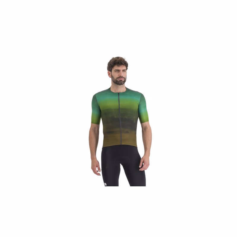 Pánsky cyklistický dres s krátkym rukávom SPORTFUL Flow supergiara jersey, nightshade dark gold