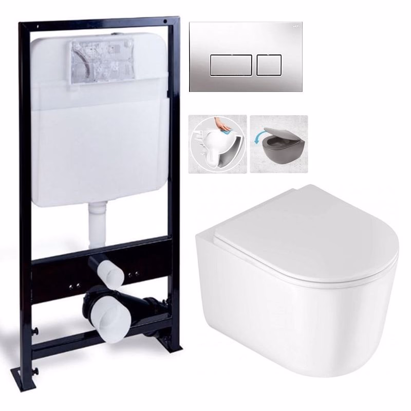 PRIM predstenový inštalačný systém s chrómovým tlačidlom 20/0041 + WC DEANTE Jasmin so sedadlom RIMLESS /VÍROVÉ SPLACH/ PRIM_20/0026 41 JA1