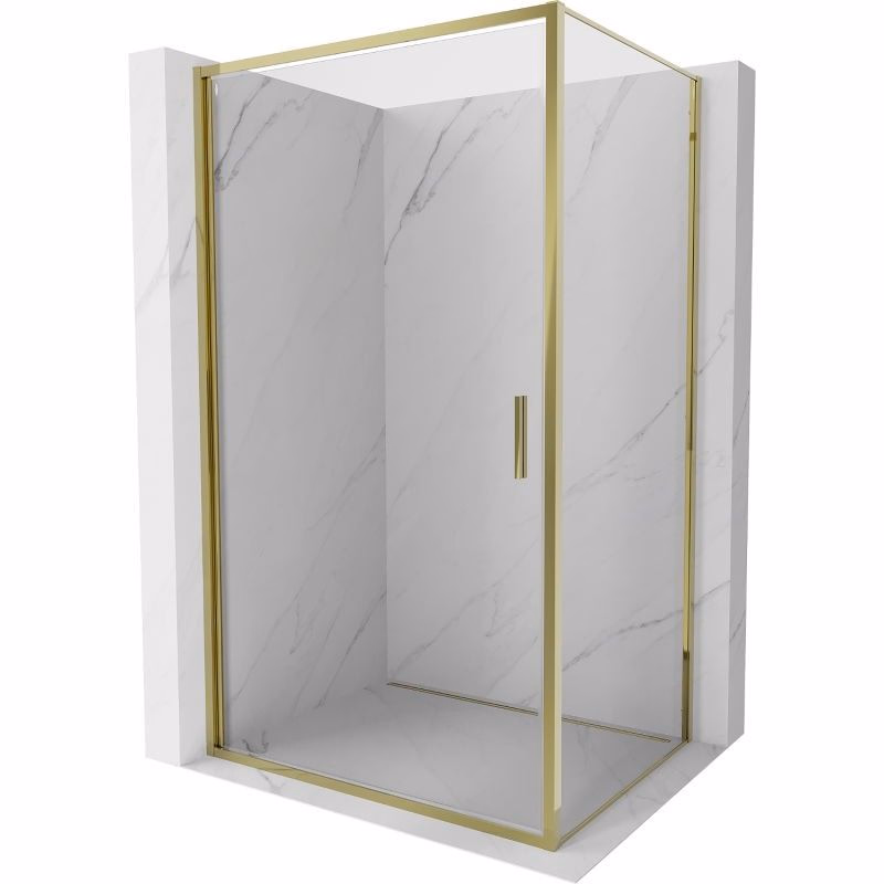 MEXEN/S - Exo sprchovací kút dvere krídlové 75 x 95, transparent, zlato 817-075-095-50-00