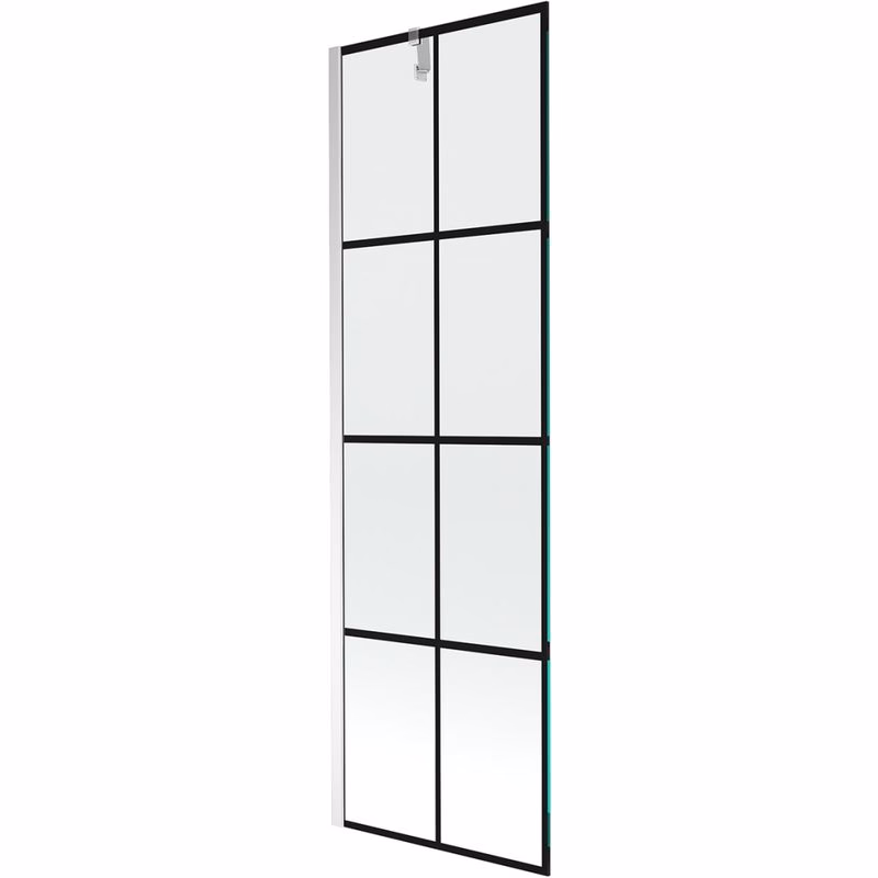 MEXEN/S - Next vaňová zástena FIX 60 x 150, čierna dekor, chróm 895-060-000-00-77-01