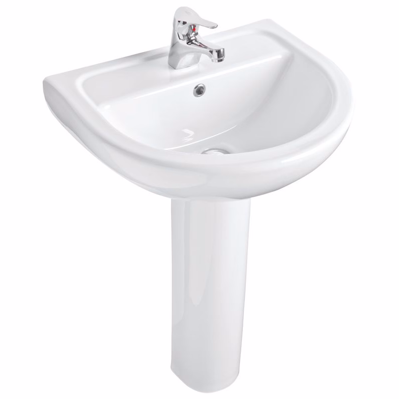 OLSEN SPA - Nástenné umývadlo COMPACT 55 - Polostĺp k umývadlu - Bez, Stĺp k umývadlu - Bez stĺpu OLKGKO04LVB01