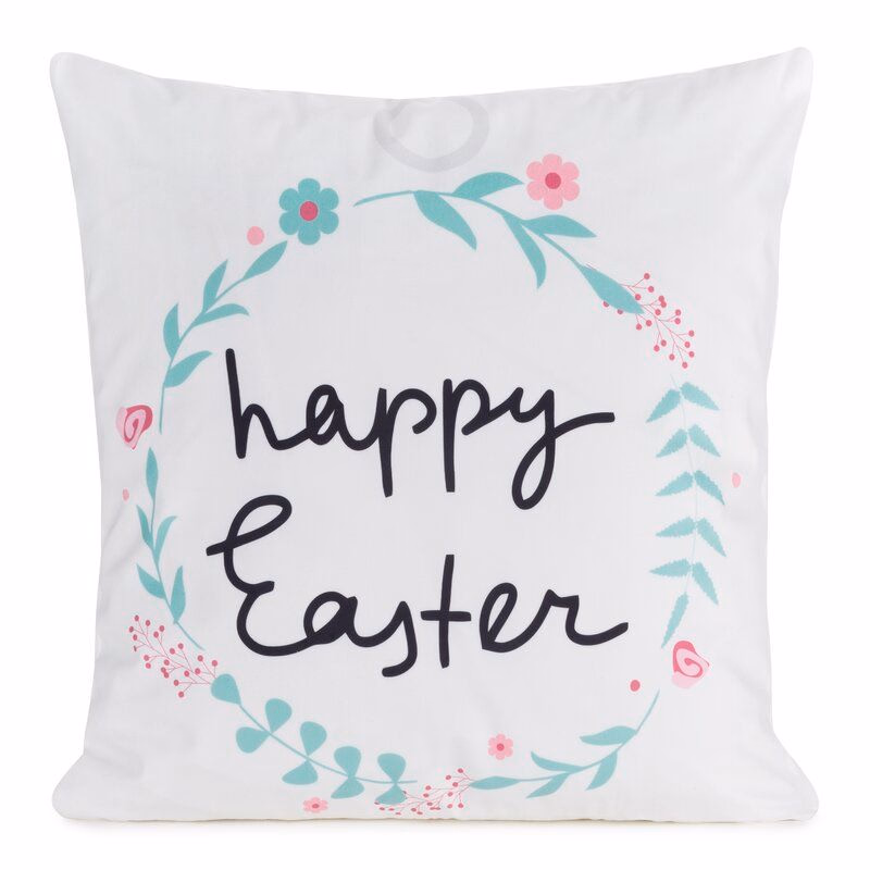 ArtFir Veľkonočná obliečka na vankúš EASTER 4 | biela/čierna 45 x 45 cm