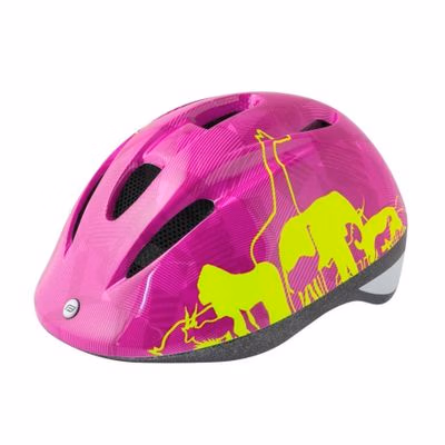 Detská cyklistická prilba FORCE dětská helma Fun Animals fluo růžová
