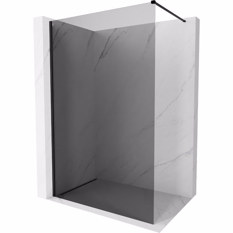 MEXEN/S - Kyoto-X Sprchová zástena WALK-IN 90 x 200, grafit 10 mm, čierna 800-090-101-70-40-X