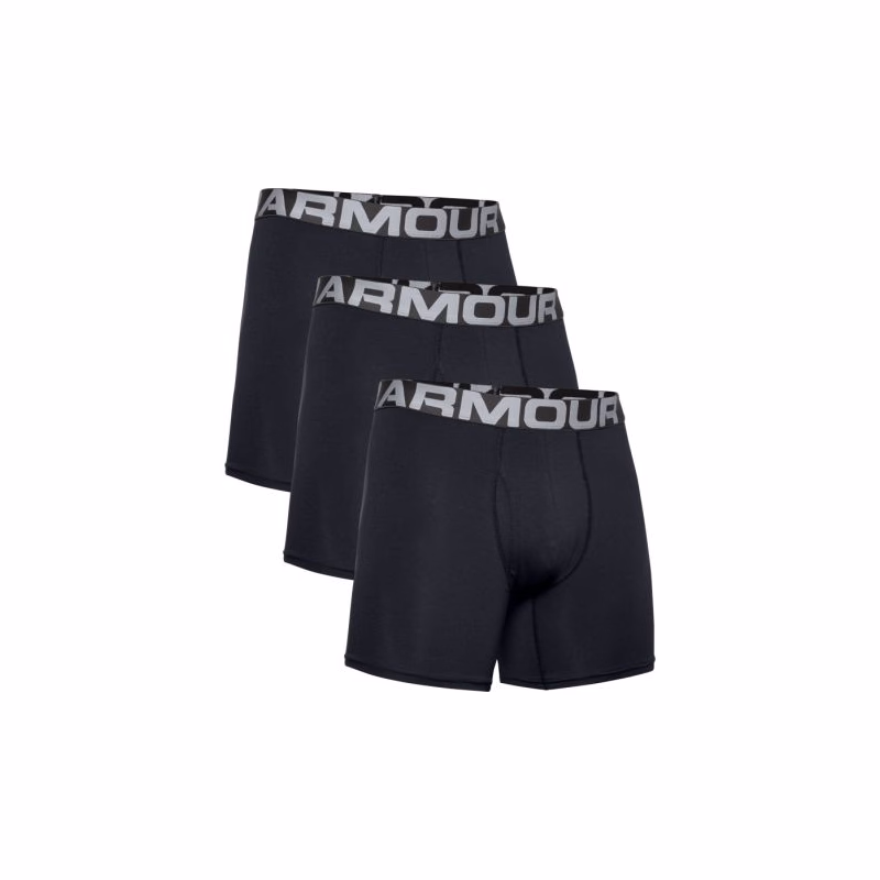 Pánske boxerky UNDER ARMOUR 3 PACK-UA Charged Cotton 6in-BLK