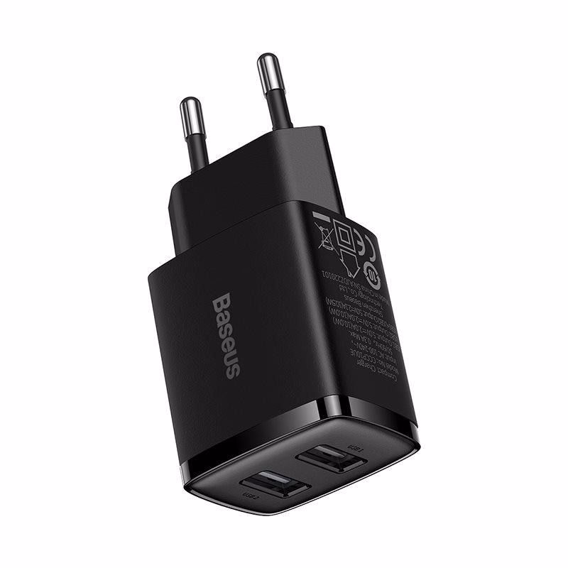 Baseus kompaktná nabíjačka 2U 10.5W čierna