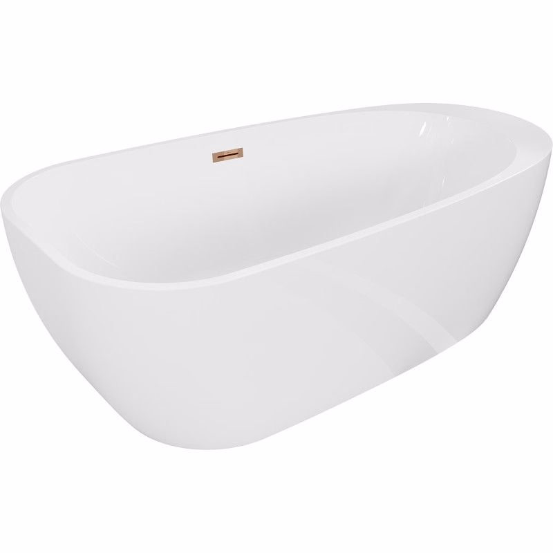 Mexen Giada 170 x 90 cm, biela lesklá, prepad ružové zlato - 52741709000-60