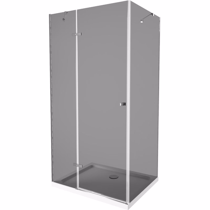 MEXEN/S - Roma sprchovací kút 100x80, grafit, chróm + biela vanička so sifónom 854-100-080-01-40-4010