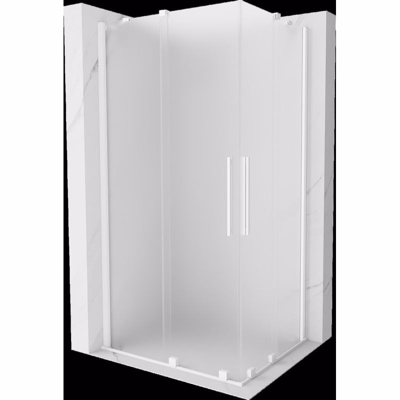 MEXEN/S - Velar Duo sprchovací kút, posuvné dvere 100 x 90, dekor, biela 871-100-090-32-20