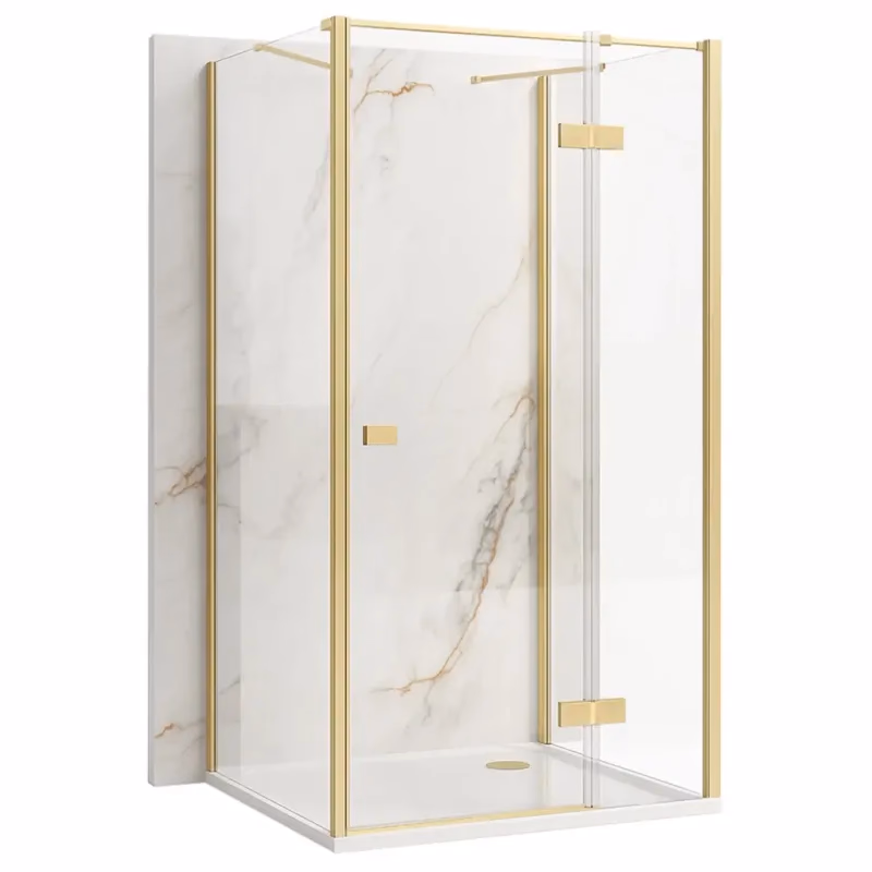 REA/S - Sprchovací kút Atlas 80x100 Brush Gold vpravo KPL-K4973