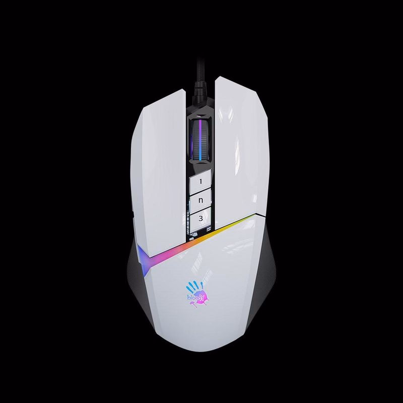A4tech Bloody Myš W60 Max Activated, podsvietená herná myš, 12000 DPI, USB, Biela