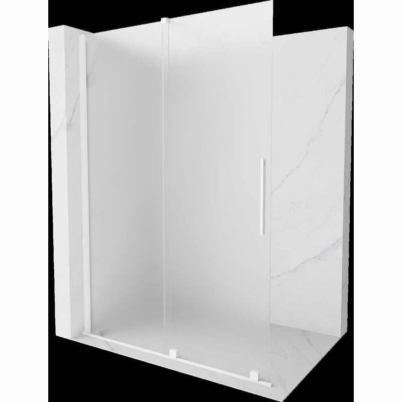 MEXEN/S - Velar Sprchová zástena posuvná Walk-in 150 x 200, dekor 8 mm, biela 871-150-000-33-20