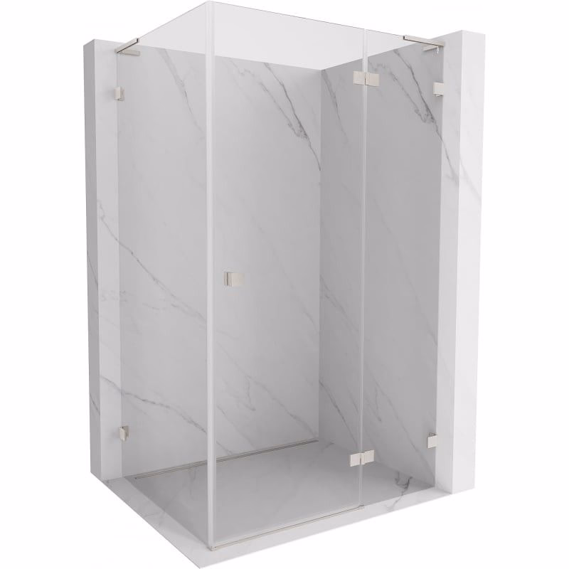 MEXEN/S - Lunar L sprchový kút dvere krídlové pravá 80 x 70, transparent, nikel kartáčovaný 834L-080-070-97-00-P