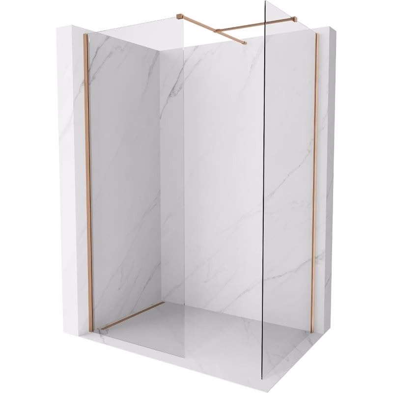 MEXEN/S - Kyoto-X Sprchová zástena WALK-IN 110 x 90, transparent 10 mm, meď kartáčovaná 800-110-202-65-00-090-X