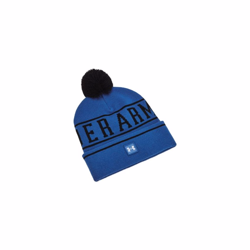 Pánska zimná čiapka UNDER ARMOUR M Halftime Pom Beanie-BLU