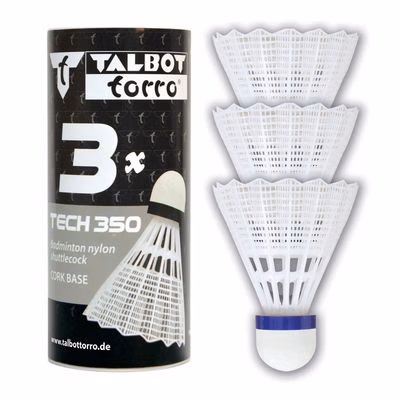 Bedmintonové loptičky TALBOT TORRO Tech 350 Medium 3 ks - biele