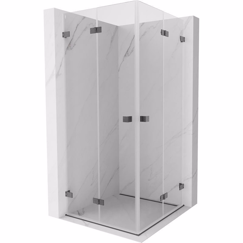 MEXEN/S - Lunar-F Duo sprchovací kút skladacie dvere 95 x 95, transparent, grafit kartáčovaná 836-095L-095P-66-00
