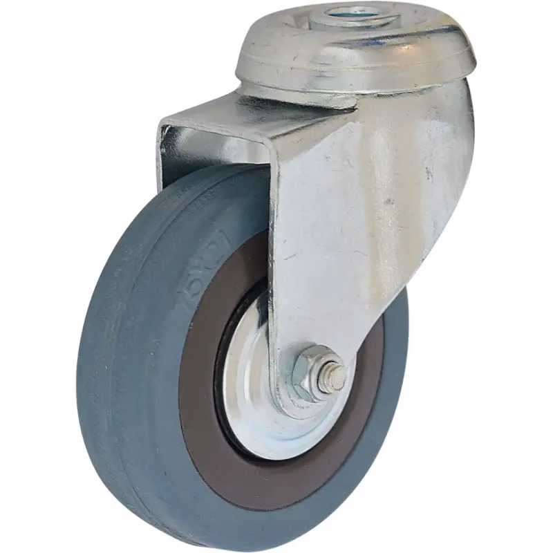 Otočné pojazdné koliesko 50 mm/40 kg montážny otvor, sivá guma