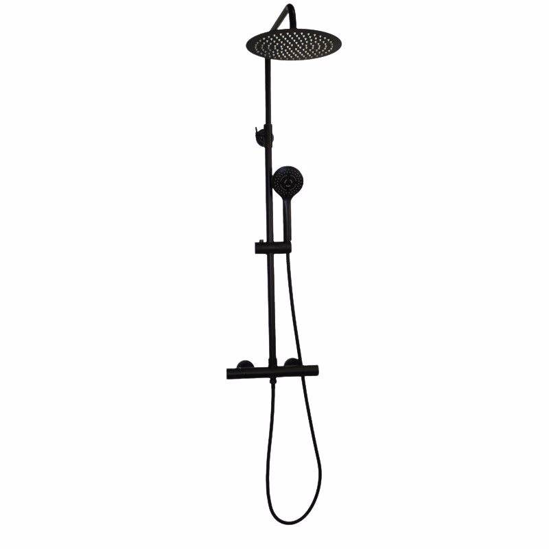 OLSEN SPA - Termostatický nástenný set NAUPLIOS 250 BLACK BAPG2111A2B