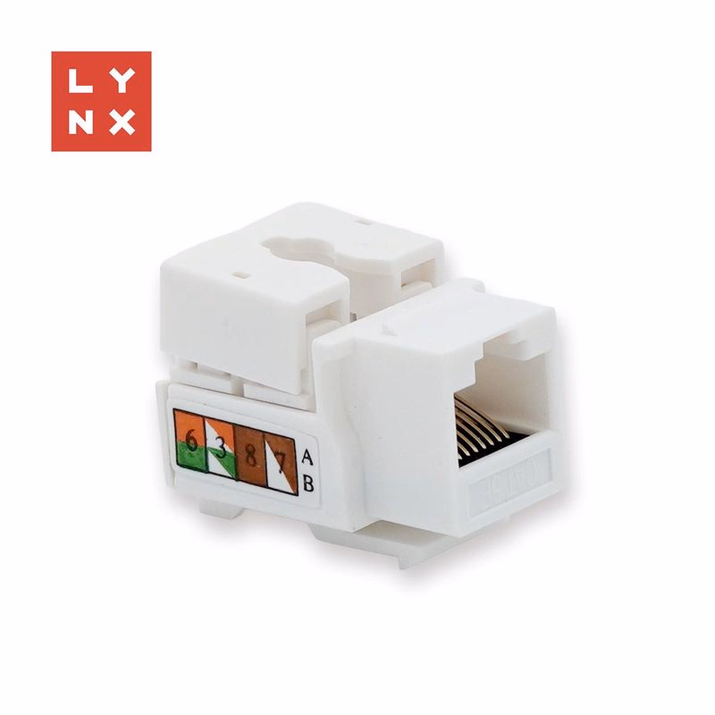 LYNX keystone UTP Cat5e, 90 stp., biely