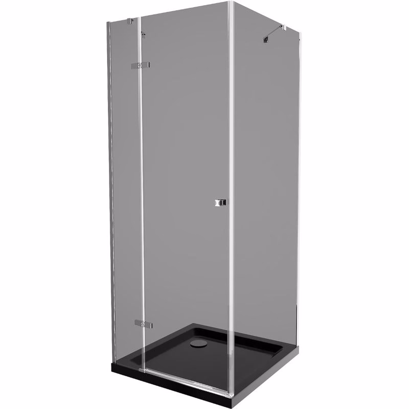 MEXEN/S - Roma sprchovací kút 80x80, grafit, chróm + čierna vanička so sifónom 854-080-080-01-40-4070