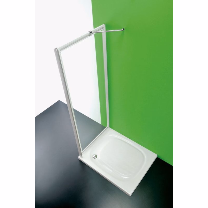 FORTE - Sprchová zástena ANTA FISSA CC - Farba rámu - Biela, Rozmer A - 100 cm, Výplň - Polystyrol 2,2 mm (acrilico) BSAFI10CCP