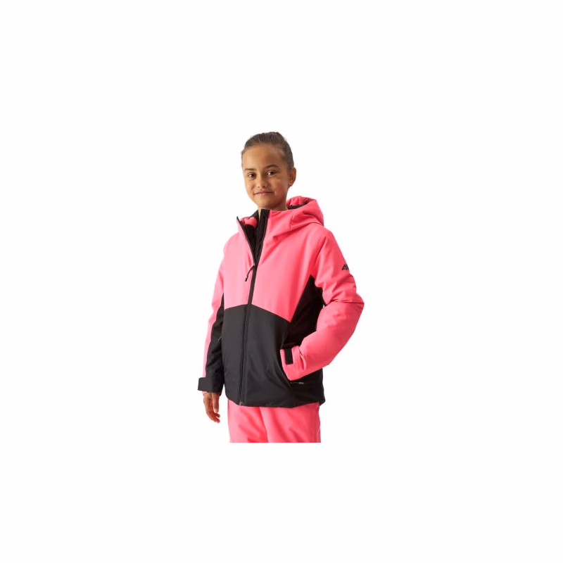 Dievčenská lyžiarska bunda 4F JUNIOR TECHNICAL JACKET-JAW23TTJAF292-55N-HOT PINK NEON