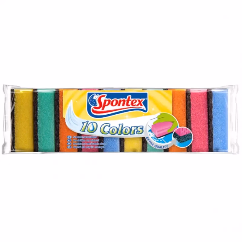 Hubka na riad s abrazívnou vrstvou Colors – 10 ks