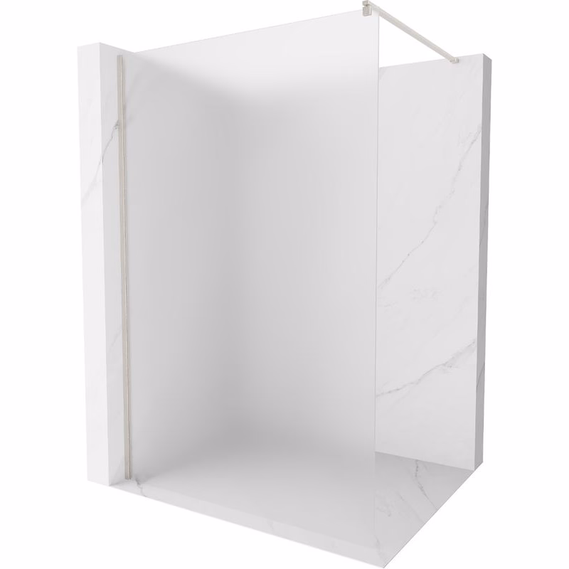 MEXEN/S - Kioto Sprchová zástena WALK-IN 90 x 200, dekor 8 mm, nikel kefovaná 800-090-101-97-30