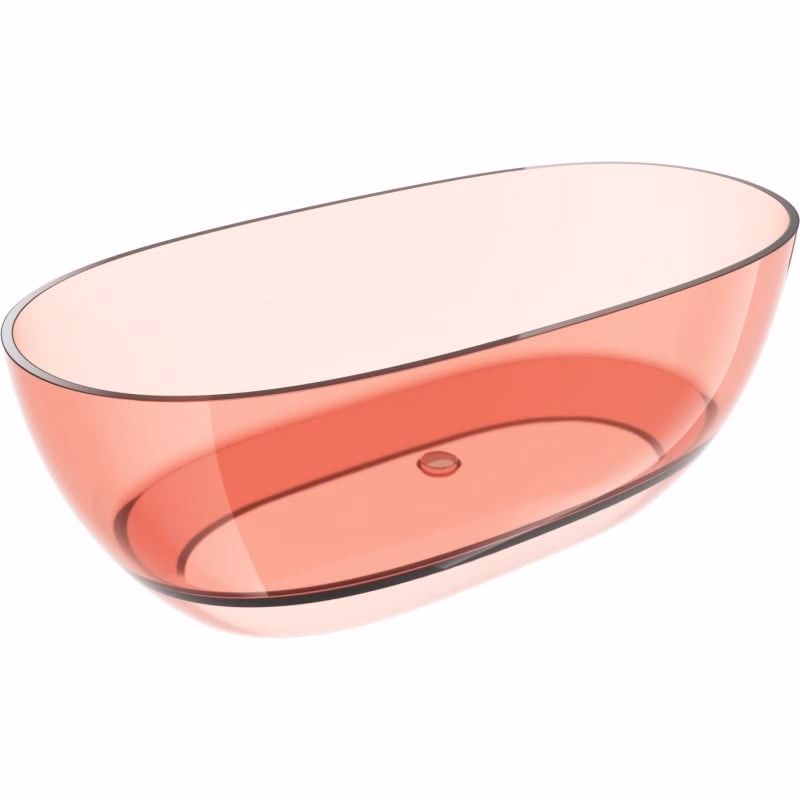 MEXEN - Pure coral voľne stojaca vaňa transparentná 170 x 80, korok chróm 58071708004