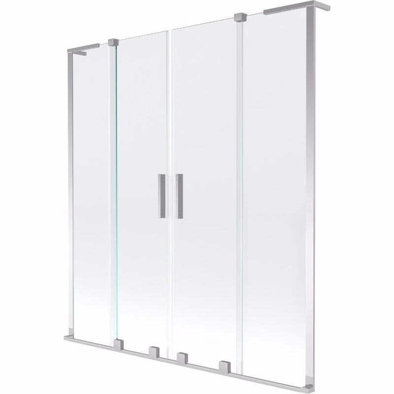 MEXEN/S - Velar L Duo dvojkrídlová posuvná vaňová zástena 150 x 150, transparent, chróm 896-150-003-02-01