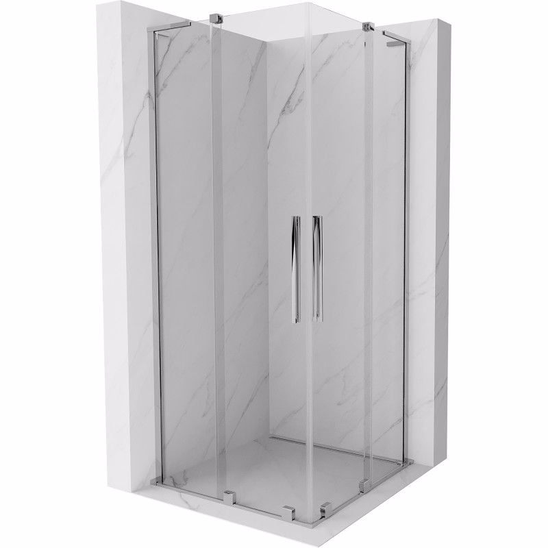 MEXEN/S - Velar L Duo sprchovací kút, posuvné dvere 100 x 100, transparent, chróm 871-100-100-02-03-01